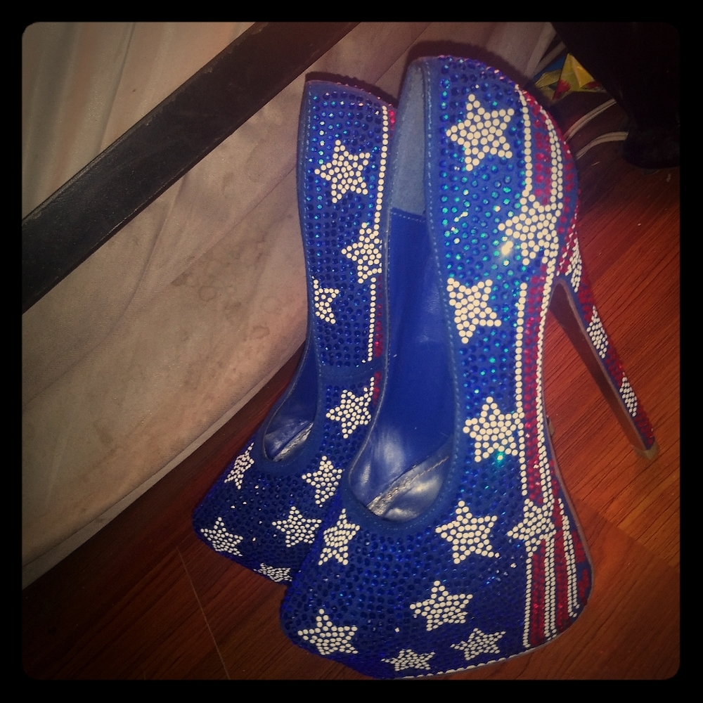 American flag platform heels